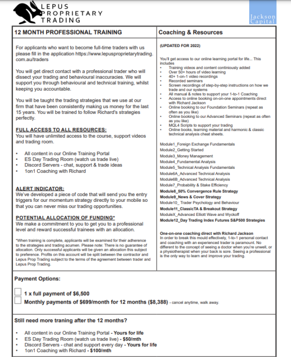 Lepus Proprietary Trading Complete Course Updated 2022 - Image 2