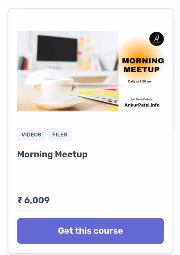 Ankur Patel Course Morning Meetup