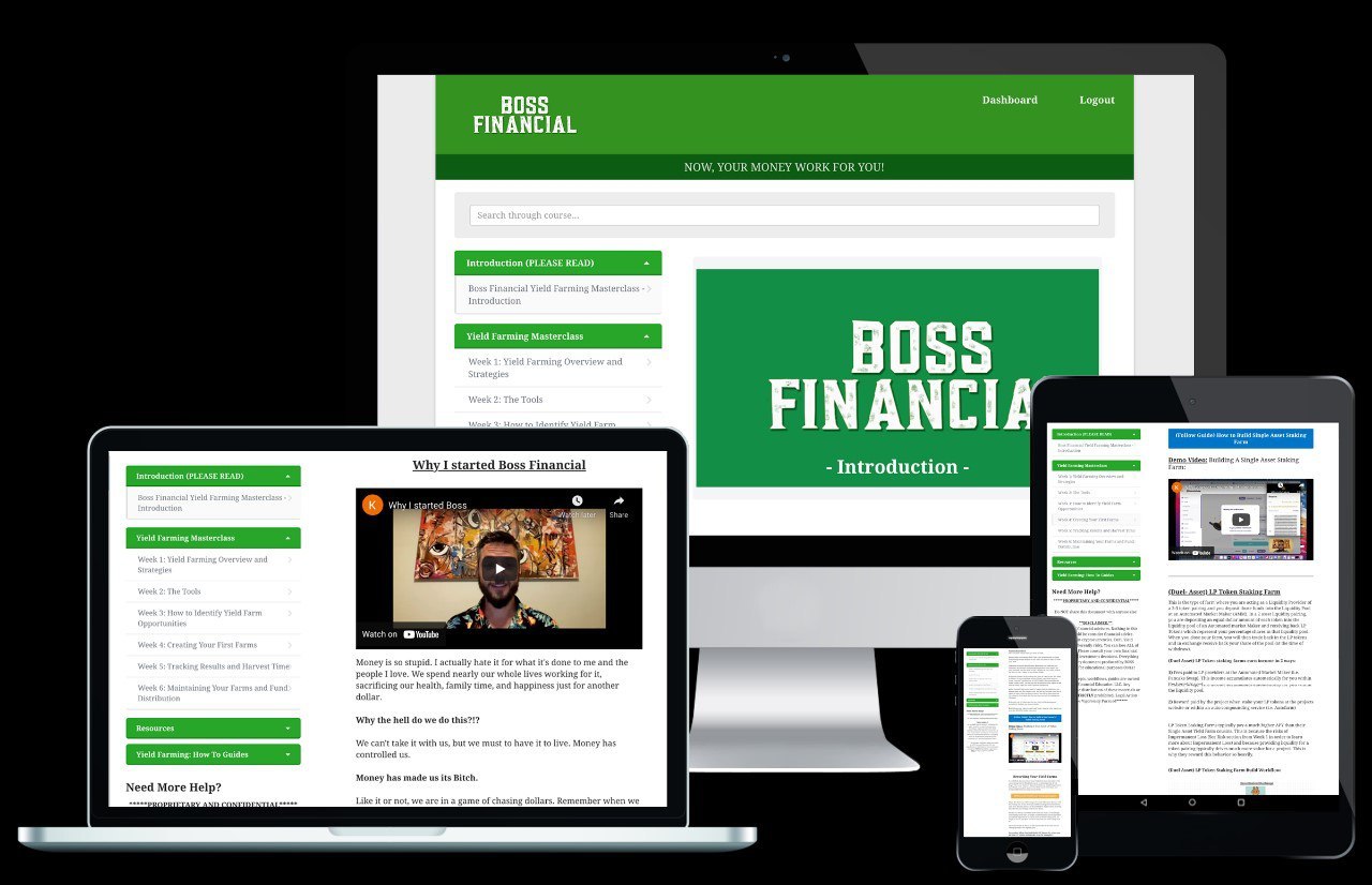 Yield Farming MasterClass Course by Boss Financial (2022)