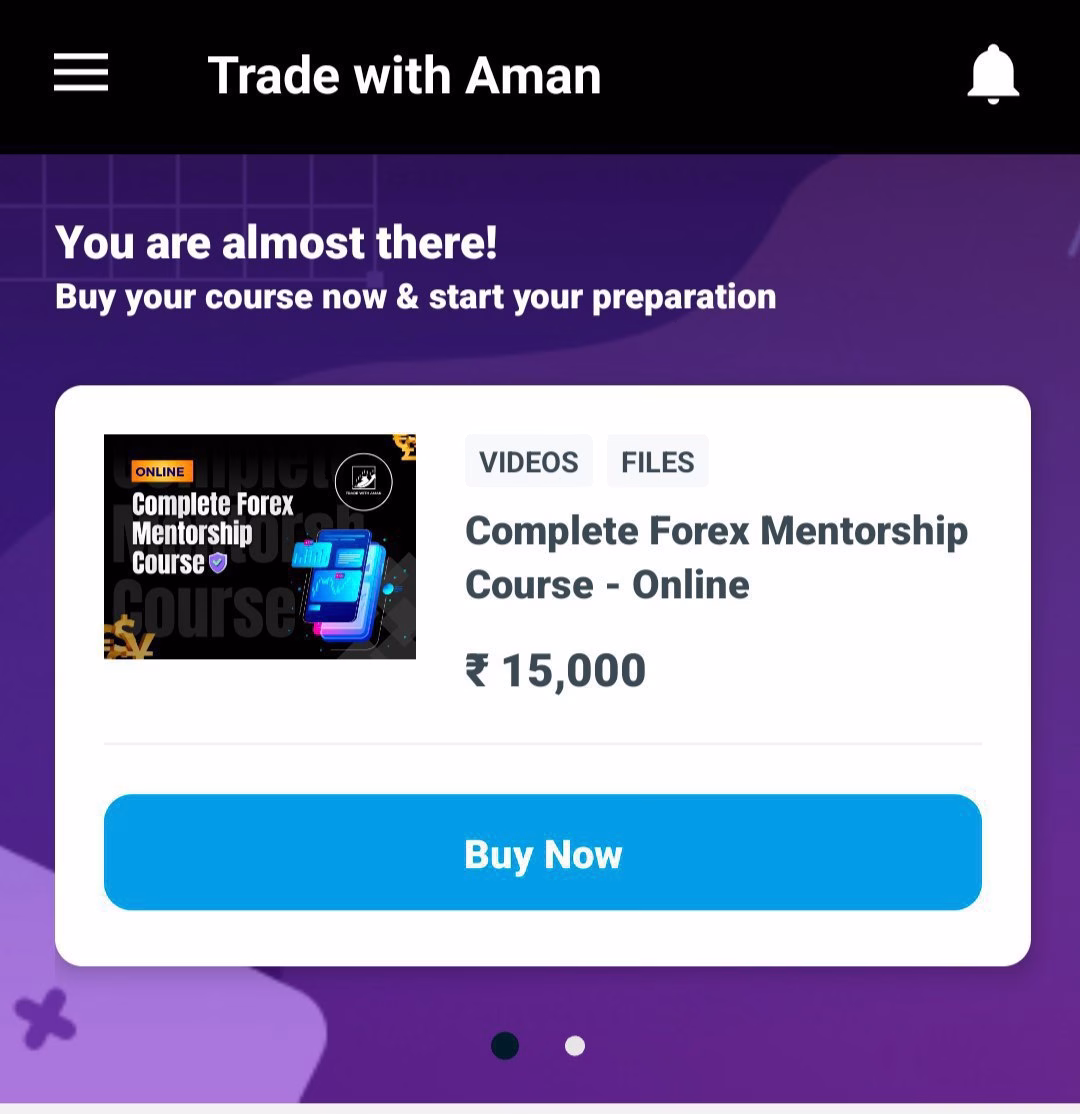 Trade with Aman Course – Complete Forex Mentorship Course – Online