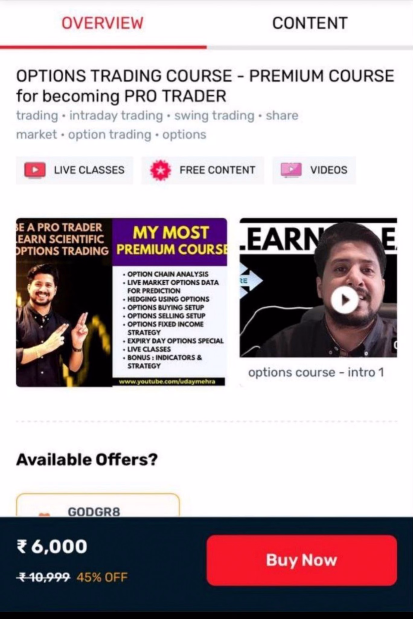 Nifty Prediction Option Trading Course By Uday Mehra