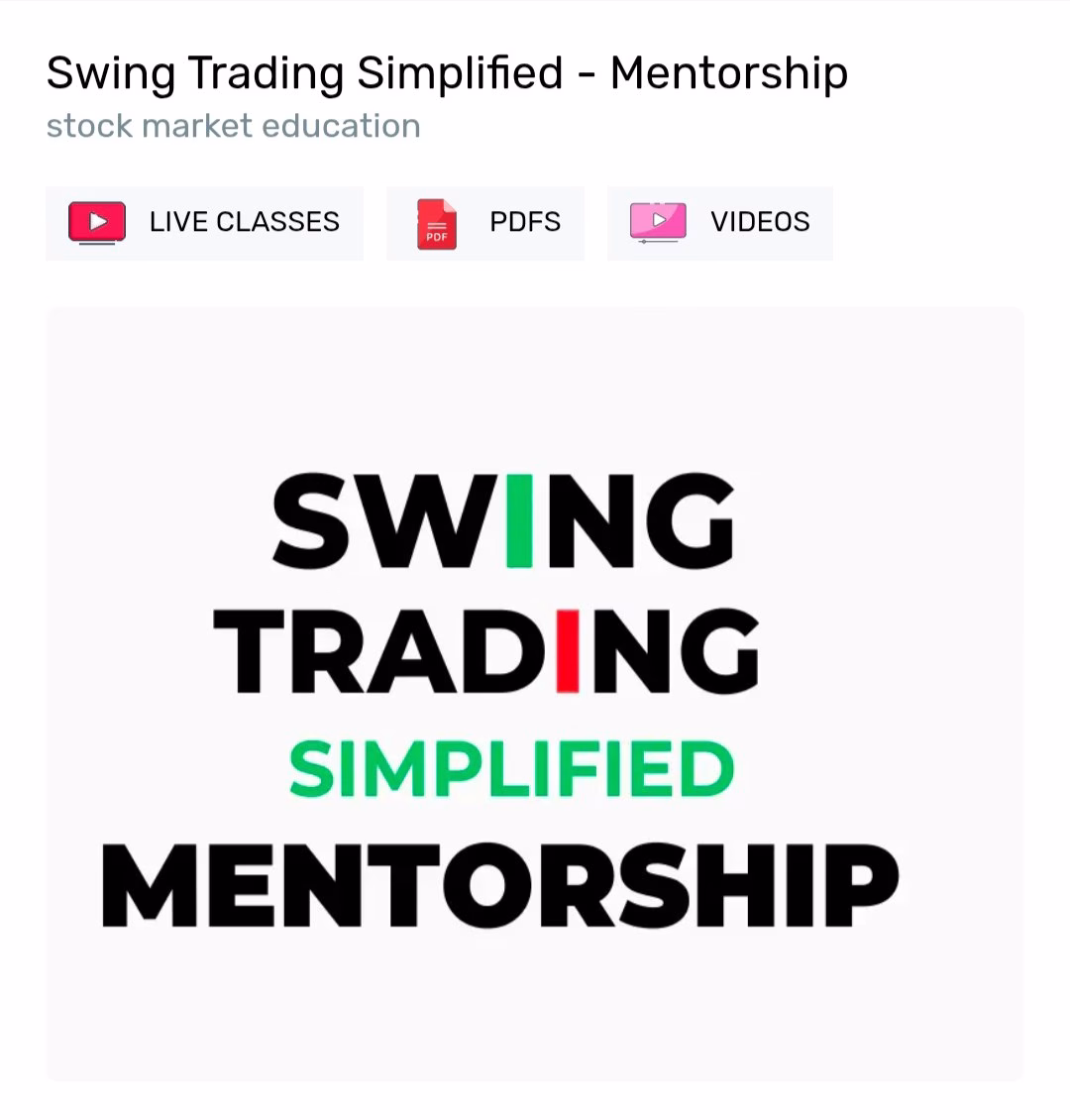 Ankur Patel Swing Trading Simplified – Mentorship 2025