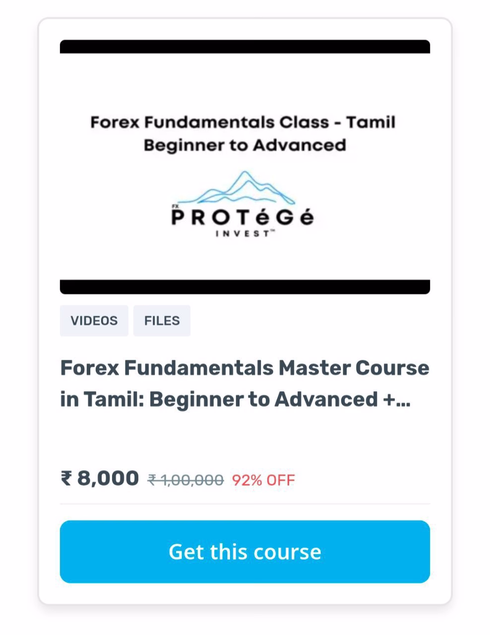Protege Fx Course – Forex Fundamentale Master Course in Tamil : Beginner to Advanced + Technical
